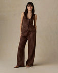Sun Strider Linen Milo Vest - Harbor Line Stripe
