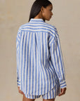Laguna Linen Relaxed Shirt - Coastal Calm Stripe