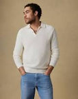 Long-Sleeve Sunwashed Sweater Polo - Natural