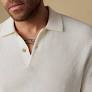 Long-Sleeve Sunwashed Sweater Polo - Natural