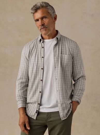 Coastline Knit Shirt - Sand Isle Check