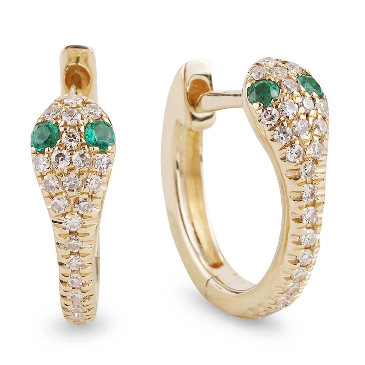 14k Diamond Snake Huggies