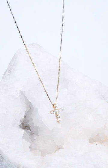 Diamond Cross with Box Chain