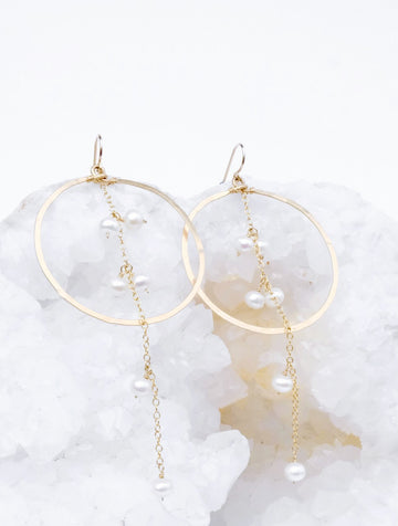 Hoops with Pearl Dangles