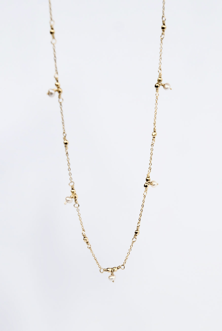 Pearl and Gold Bead Necklace