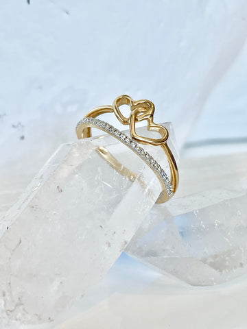 Intertwined Double Heart Ring
