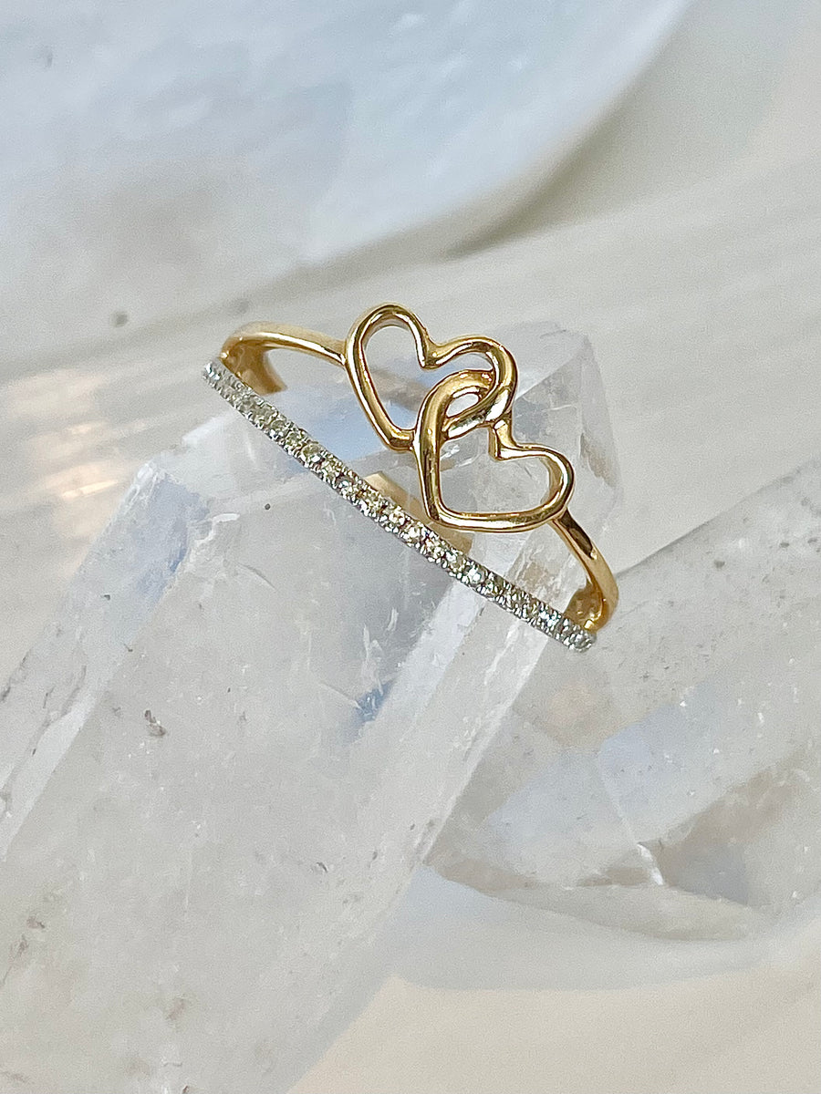 Intertwined Double Heart Ring