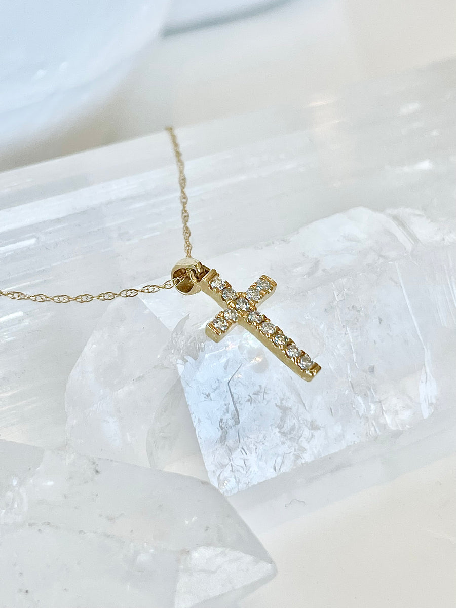 Yellow Gold Diamond Cross