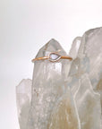 Dainty Sideways Pear Diamond Ring
