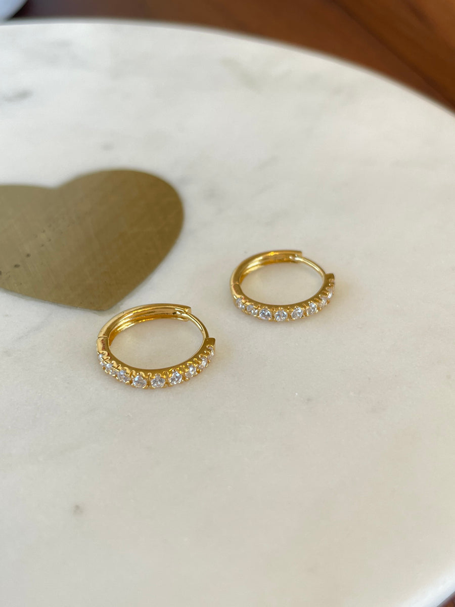CZ Gold Hoops