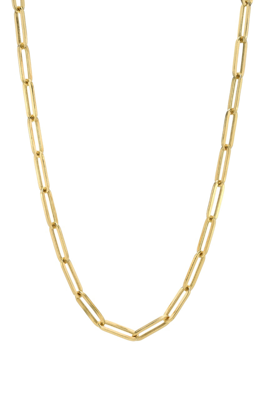 14K Gold Paperclip Chain No Pendant Chain Only