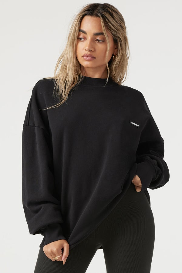 Classic Crew Pullover - Black French Terry