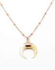 Love Mother of Pearl Horn Necklace
