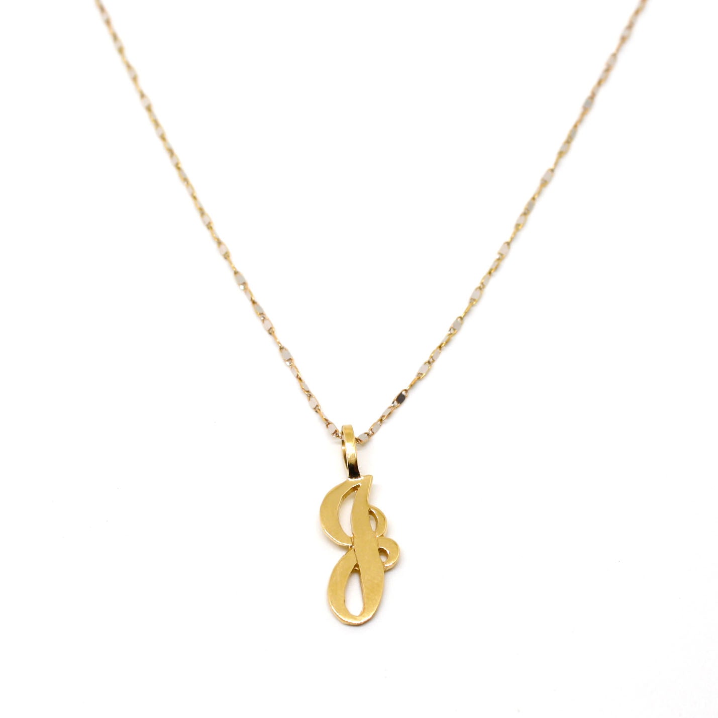 Cursive Letter Pendant Gold Vermeil