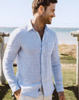 Laguna Linen Shirt - Light Blue Melange