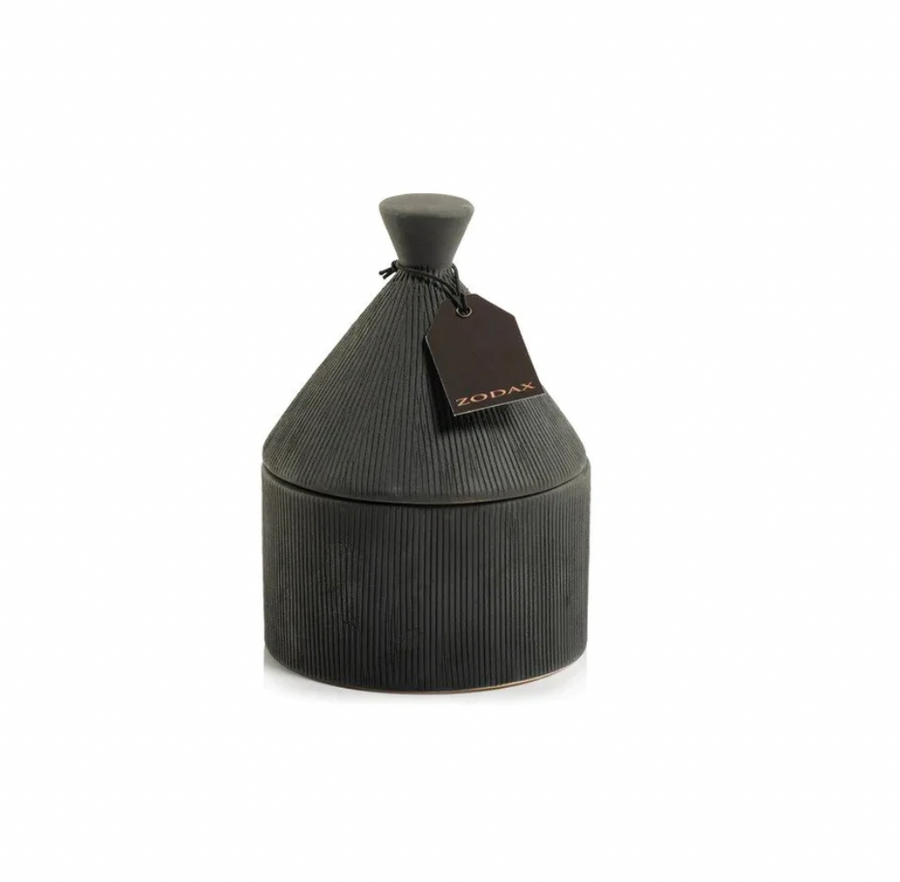 Trulli Stoneware Candle Jar- Black