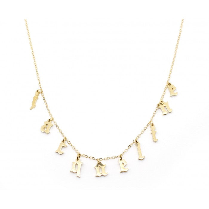 Hanging letter 2025 name necklace